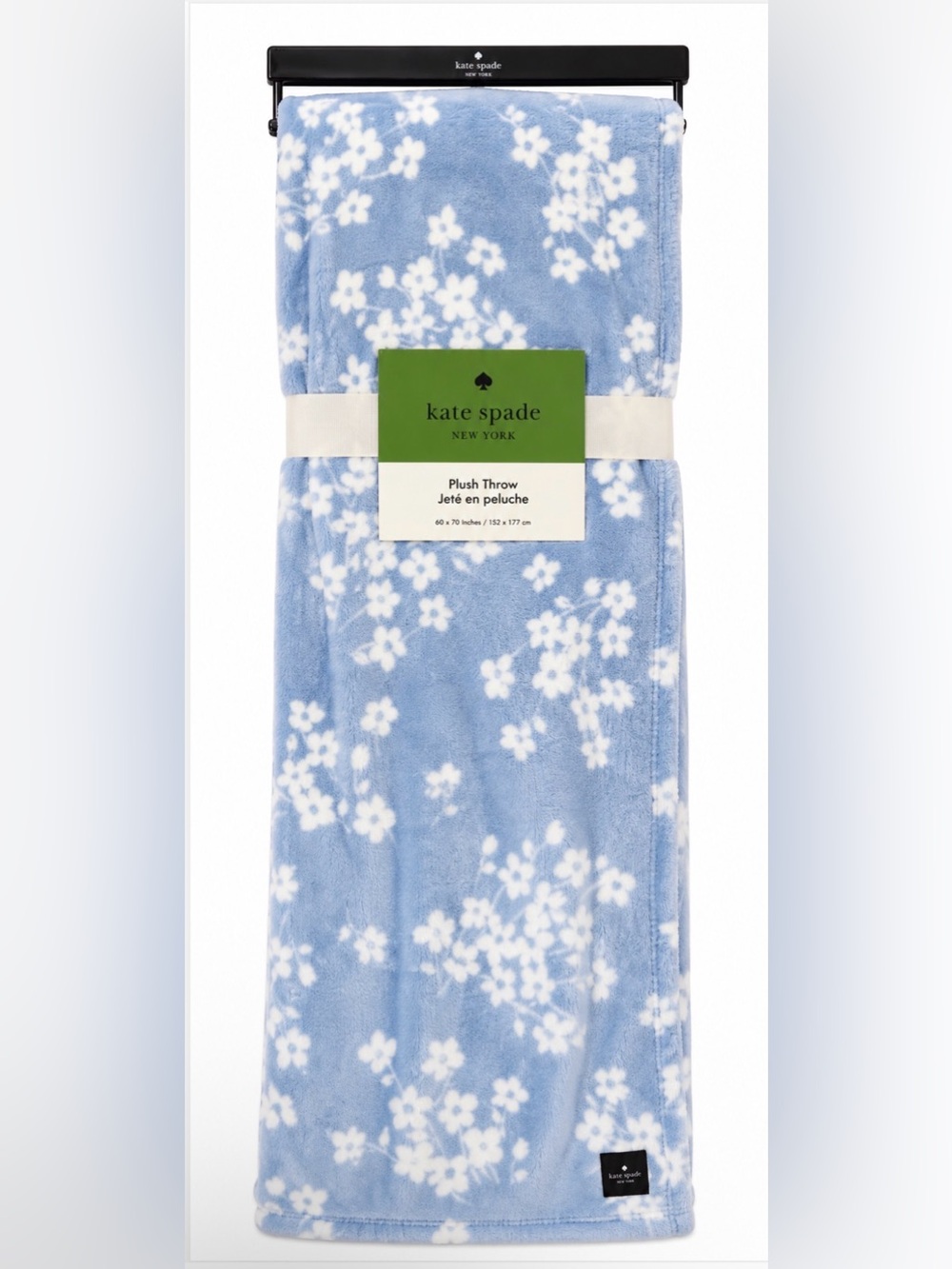 Kate Spade Plush Fleece Throw Blanket - Blue Sweet Floral